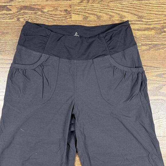 PrAna Pants Womens Medium Black Stretch Hiking Travel Yoga Regular Inseam - Picture 2 of 10